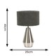 image 3 of ValueLights Jax Silver Metal Touch Dimmer Table Lamp with Charcoal Grey Boucle Shade