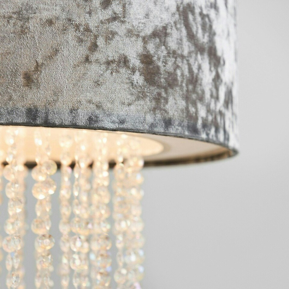 image 1 of ValueLights Boland Silver Ceiling Pendant Droplets Shade and B22 GLS LED 10W Warm White 3000K Bulb
