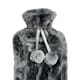 image 3 of Faux Fur Hot Water Bottle - Grey - 3cm x 38cm x 22cm