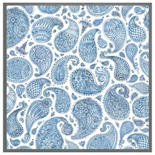 Blue and white bo ho world (Picture Frame) Grey | L