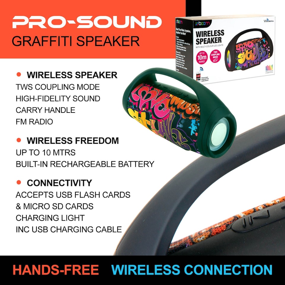 image 1 of Graffiti Wireless LED Speaker - Bluetooth Colour Changing Party Speaker