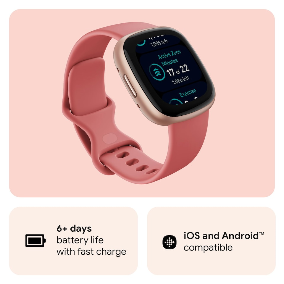 image 1 of Fitbit Versa 4 - Pink Sand / Copper Rose