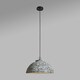 image 3 of ValueLights Contemporary Grey White Fractal Textured Ceiling Pendant Light Fitting