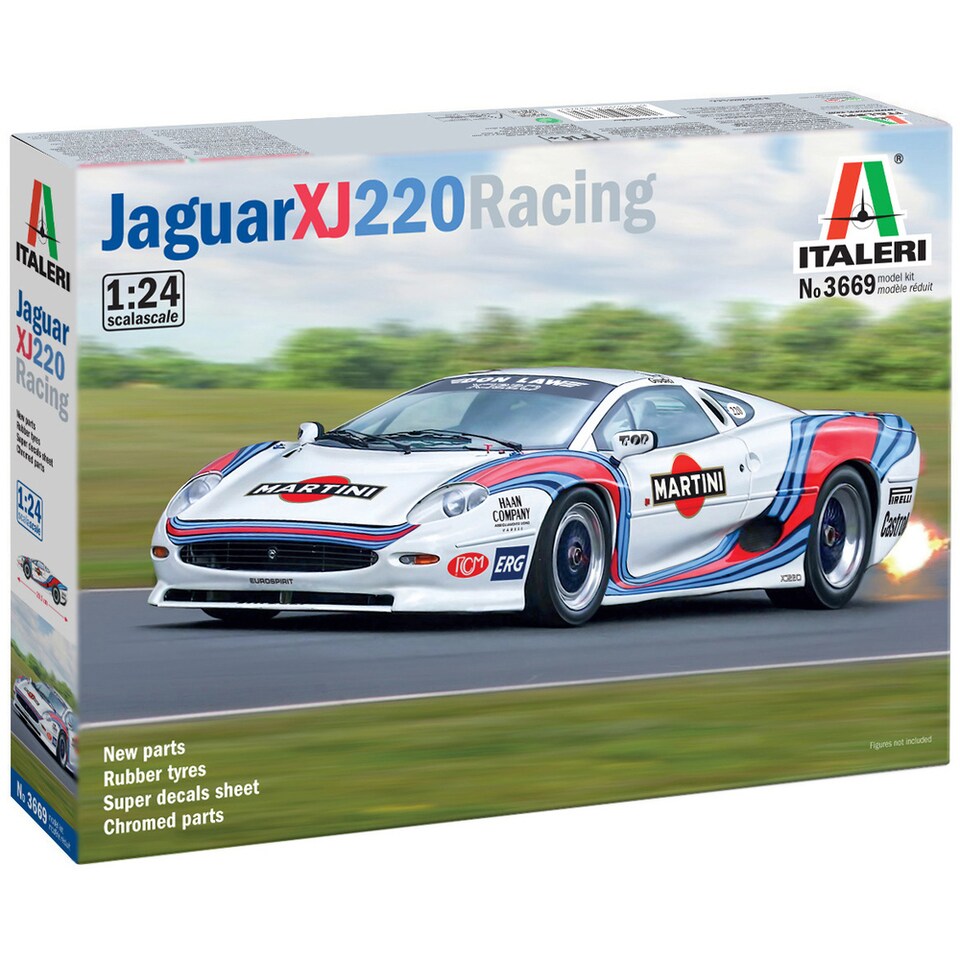 image 1 of Italeri Jaguar XJ 220 Racing Car Model Kit Scale 1-24