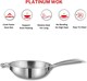 image 4 of Platinum Triply Stainless Steel Wok - 3 litres Capacity (26 cm Diameter) with Riveted Sturdy Handle (Induction and Gas Stove Friendly)