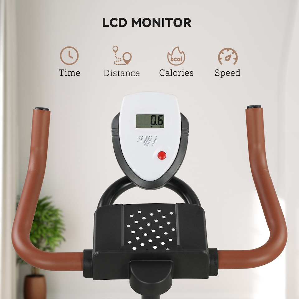 image 1 of SPORTNOW Indoor Exercise Biker, Quiet Stationary Bike, Stylish Cycling Machine with Adjustable Seat and Resistance, LCD Monitor, Tablet Holder, for Home Gym Cardio Workout, Black | Black