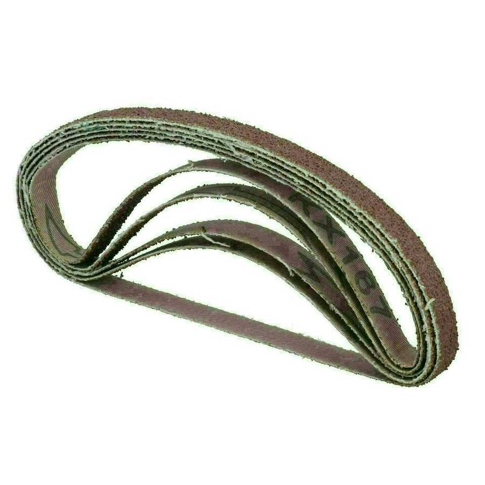 image 1 of Belt Power Finger File Sander Abrasive Sanding Belts 330mm x 10mm 40 Grit 10 PK