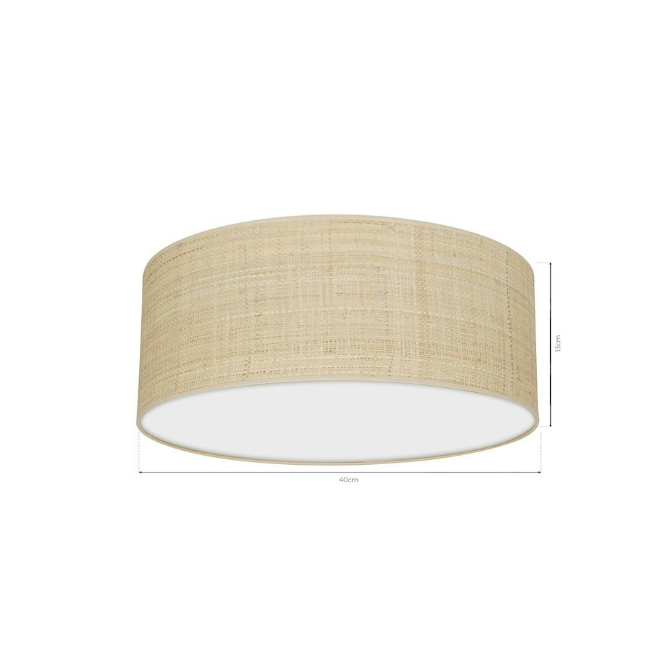 image 1 of Milagro Ceiling Lamp Marshall White / Rattan 2XE27 40cm