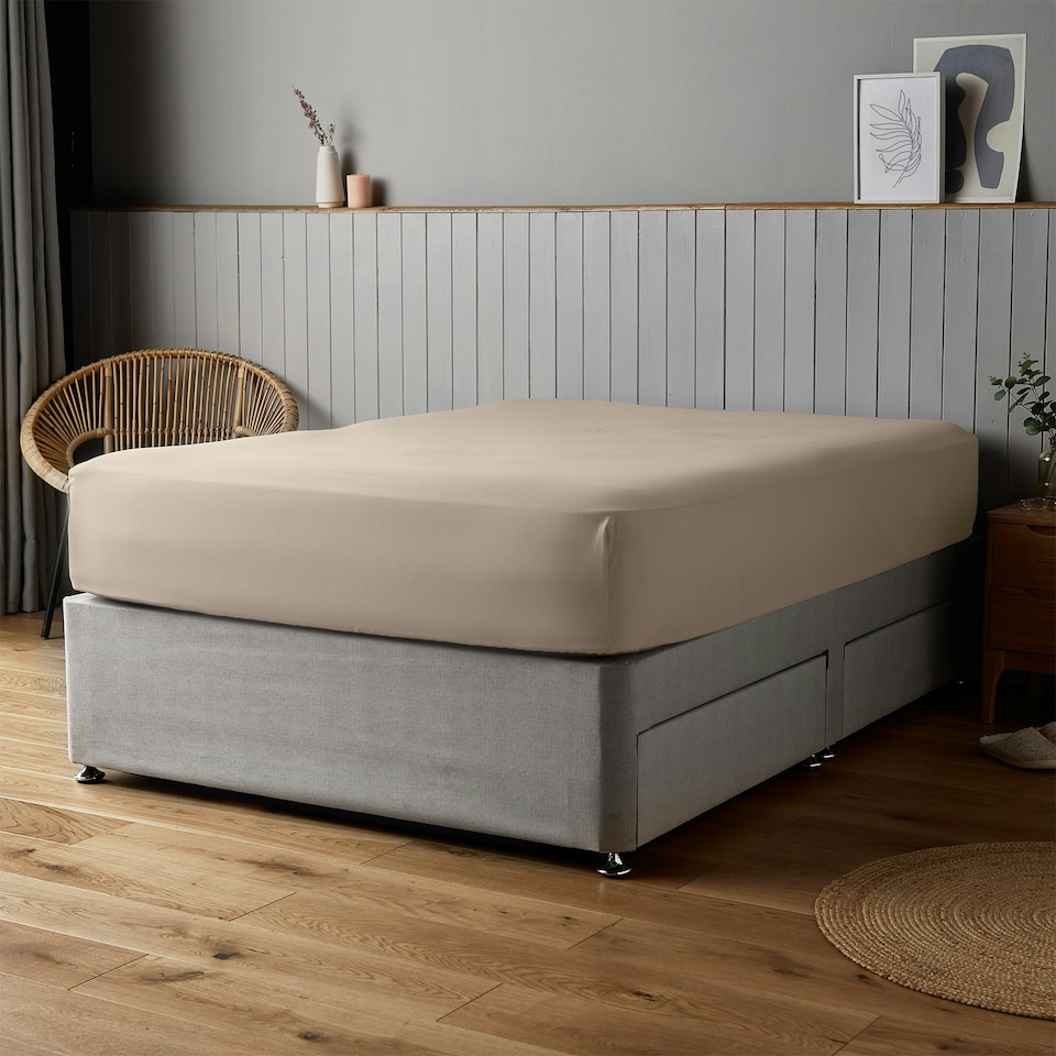 image 1 of Silentnight Supersoft Fitted Sheet Yellow | Ochre | Double