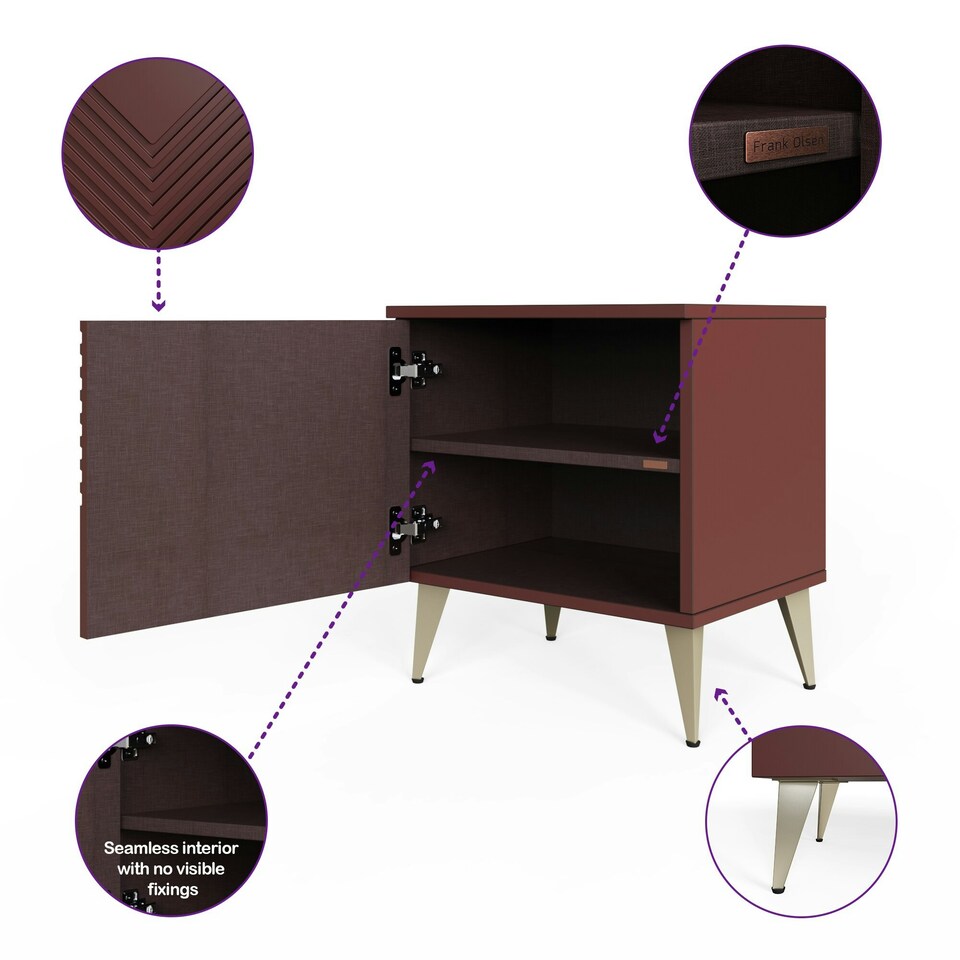 image 1 of Frank Olsen Ava Lamp / Side Table Purple | Mulberry