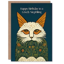 Lovely Niephling Medieval Flower Lover Non Binary Birthday Card