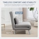 image 6 of HOMCOM Single Chair Bed, 3-in-1 Click Clack Convertible Bed Settee with Adjustable Backrest, Snow Flannel Upholstered Lounge Couch with Pillow for Living Room, Bedroom, Home Office, Small Space, Grey