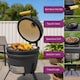 image 4 of Kamado 13" Ceramic BBQ Grill Smoker Charcoal Cooking Oven Portable