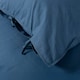 image 4 of 100% Washed Cotton Duvet Cover Set – Soft, Breathable & Textured with Tie Fastening | Blue | Blue | Single
