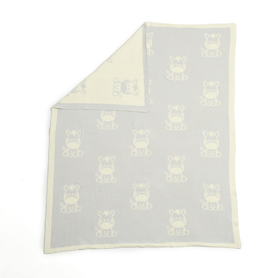 image 1 of Clair de Lune Zebra Knitted Blanket