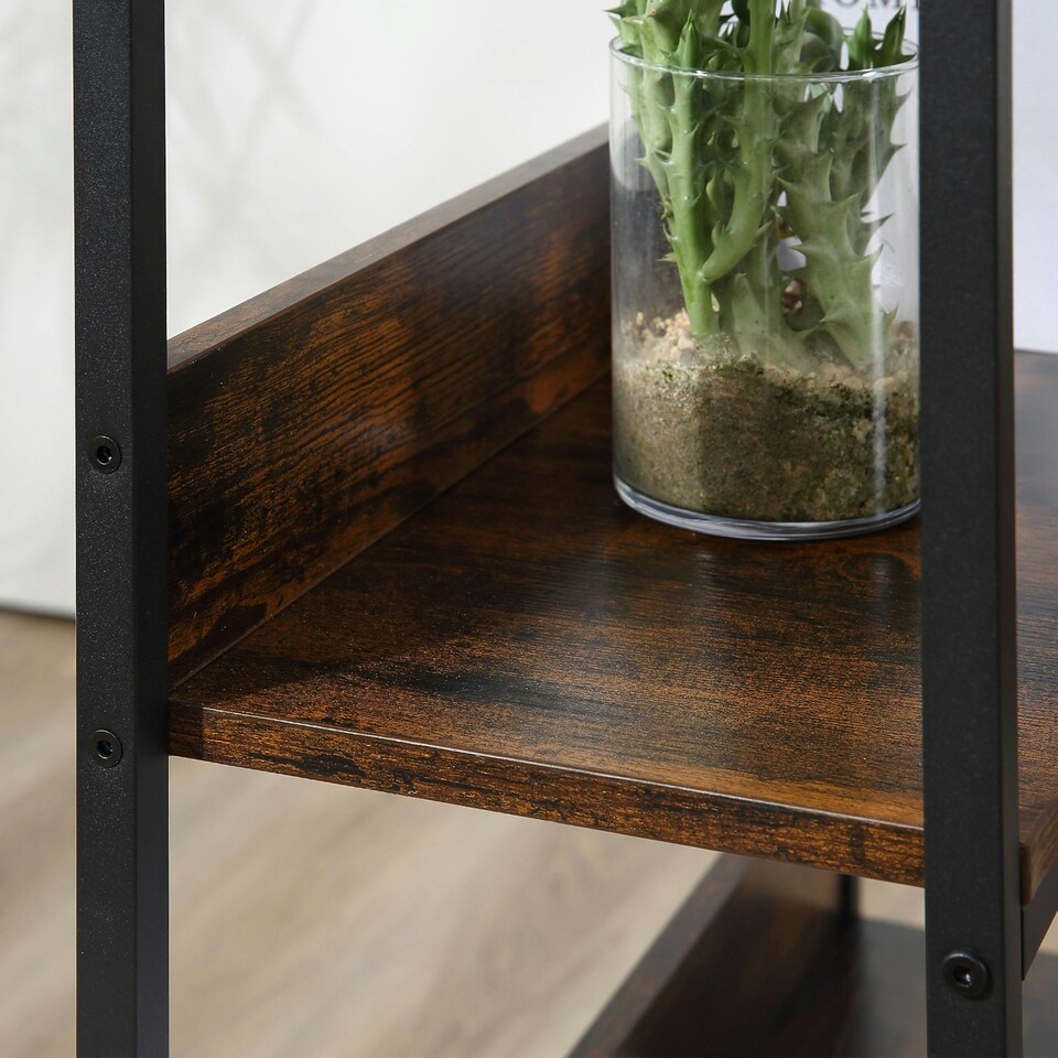 image 1 of HOMCOM Industrial Computer Desk with Storage Shelf Metal Frame for Home Office