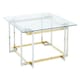 image 2 of Interiors by Premier Glass Top Coffee Table, Gold and Silver Luxury Coffee Table, Modern Style Metal Coffee Table with Glass Top Gold