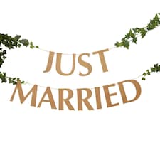 Neviti Hearts & Krafts Just Married Bunting - Green/Brown - L