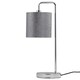 image 1 of First Choice Lighting Chrome Arched Table Lamp with Grey Glitter Shade Chrome | Grey