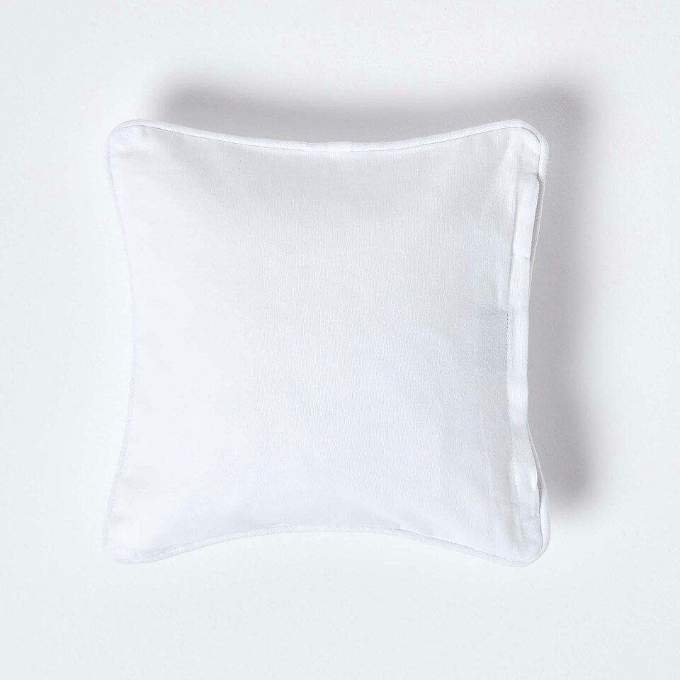 image 1 of Homescapes Cotton Plain White Cushion Cover - 60 x 60 cm | White | White | 60 x 60 cm