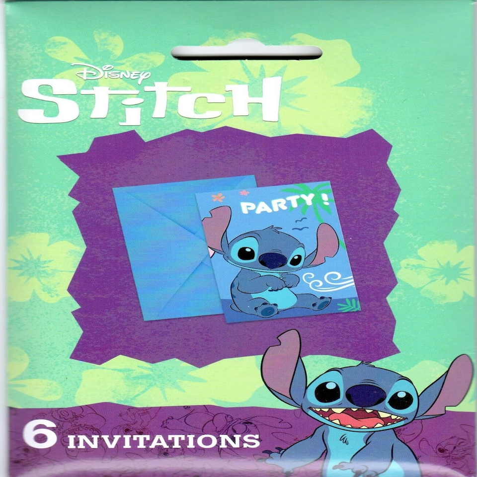 6PK STITCH INVITATIONS - Licensed Children's Themes