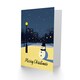 image 2 of Snowman Under City Lamp Post Night Cityscape Blank For Him Or Her Art Christmas Card