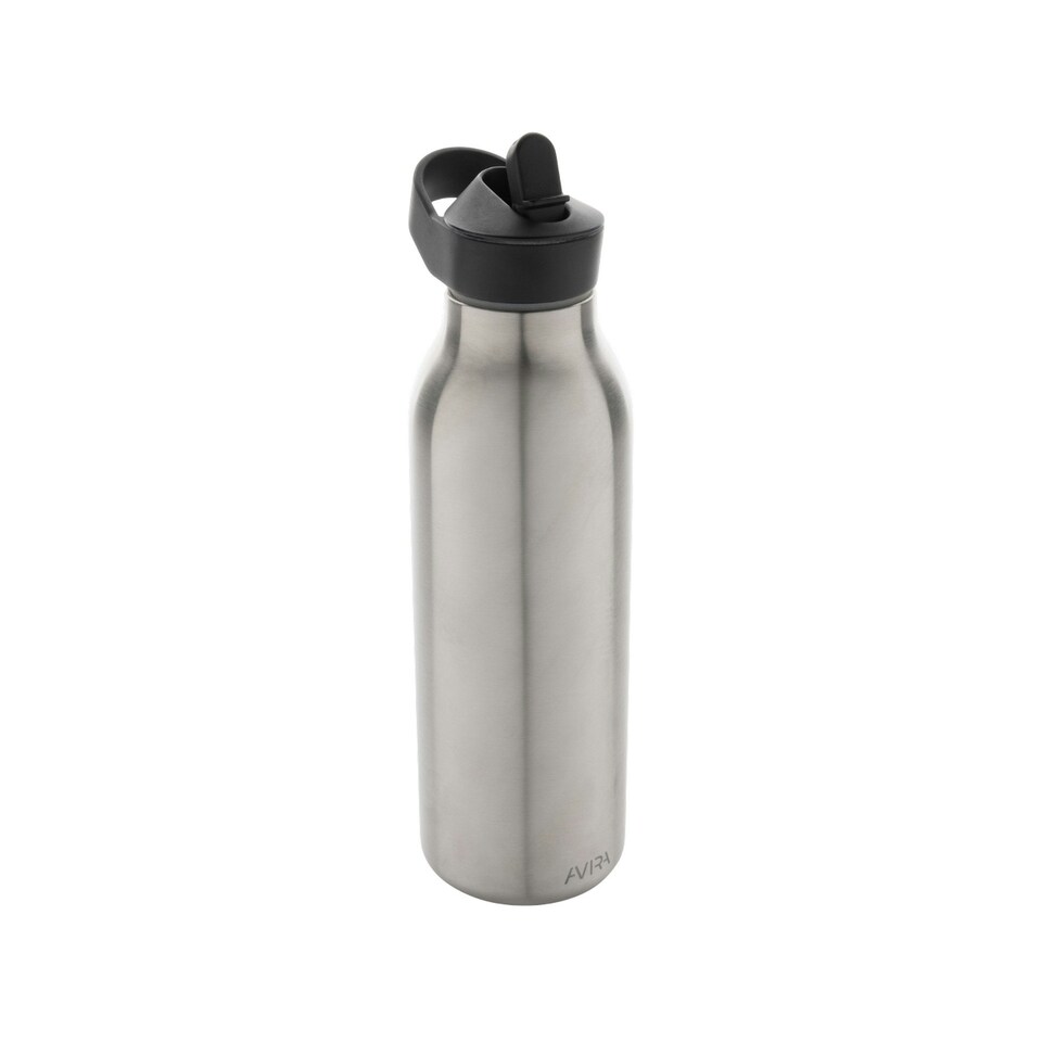 image 1 of Avira Ara Flip Top Recycled Stainless Steel 500ml Water Bottle - Silver - One Size Silver | One Size