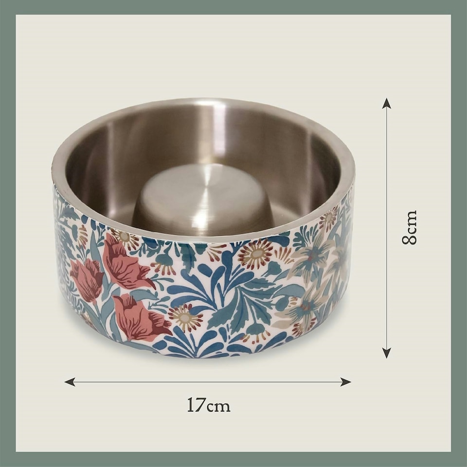 image 1 of Morris & Co Stainless Steel Dog Slow Feeder Bowl - Bower Berry Blue