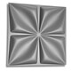 image 1 of NOVECRAFTO 3D Wall Panels – Quilted Fold Design – 6 PVC Sheets – 1.5m² (16.15sqft) – 50x50cm Decorative Interior Wall Cladding Panels Silver