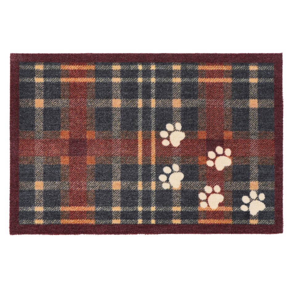 image 1 of Howler & Scratch Mat Plaid Paws 50x75 Door Mat