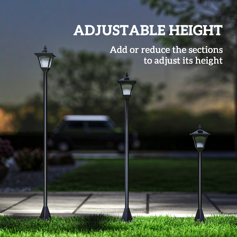 image 1 of Outsunny Outdoor Garden Solar Light with Base Freestanding Energy-saving Optical