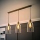 image 2 of ValueLights Kira Glass Cloche Dome 3 Drop Bar Brushed Chrome Diner Ceiling Pendant Light | Silver