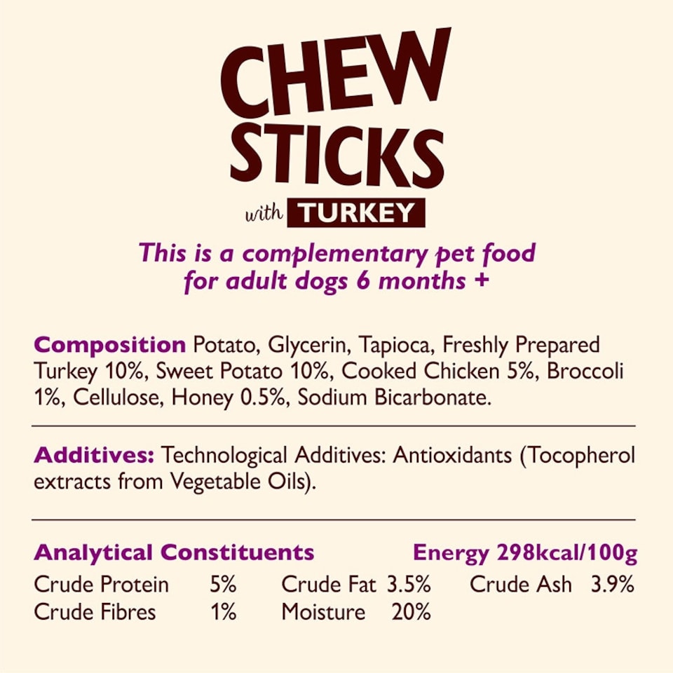 image 1 of Lily's Kitchen Dog Chew Sticks With Turkey 120g (Pack of 10)