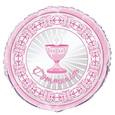 Unique Party Communion Chalice 18 Inch Foil Balloon - Pink - One Size