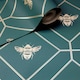 image 3 of World Of Wallpaper Bee Wallpaper - Teal/Gold - 10m x 53cm | Green