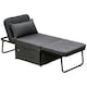 image 9 of HOMCOM Convertible Sleeper Chair with Pillow and Side Pockets, Charcoal Grey