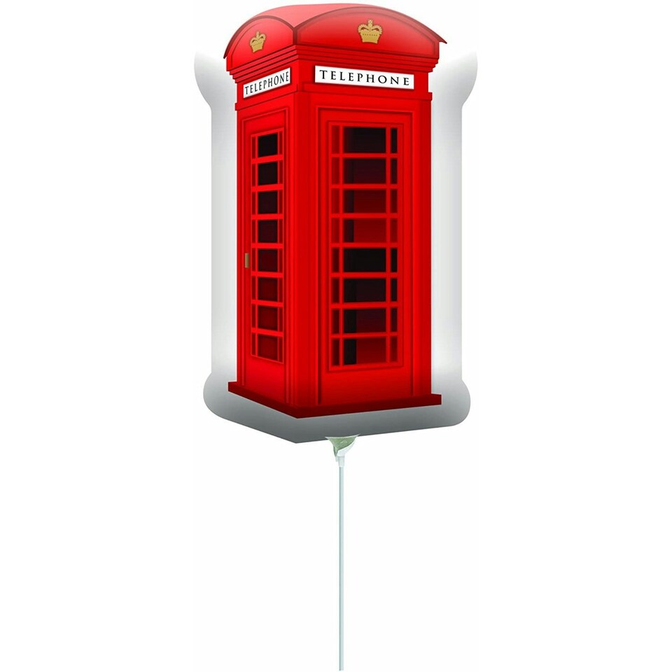 Amscan Union Jack Telephone Booth Balloon - Red/White - One Size