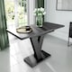 image 2 of Marble Extendable Dining Table Black Marble Effect Small Kitchen Table 120 -160cm - Cari
