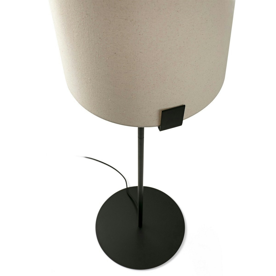 image 1 of Nila Table Lamp With Round Shade Matt Black With Off White Tall Shade