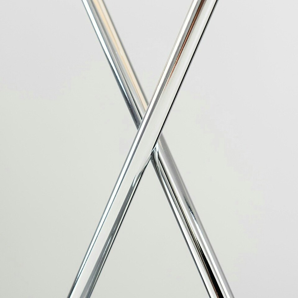 image 1 of ValueLights Contemporary Polished Chrome Table Lamp With White Rectangular Shade