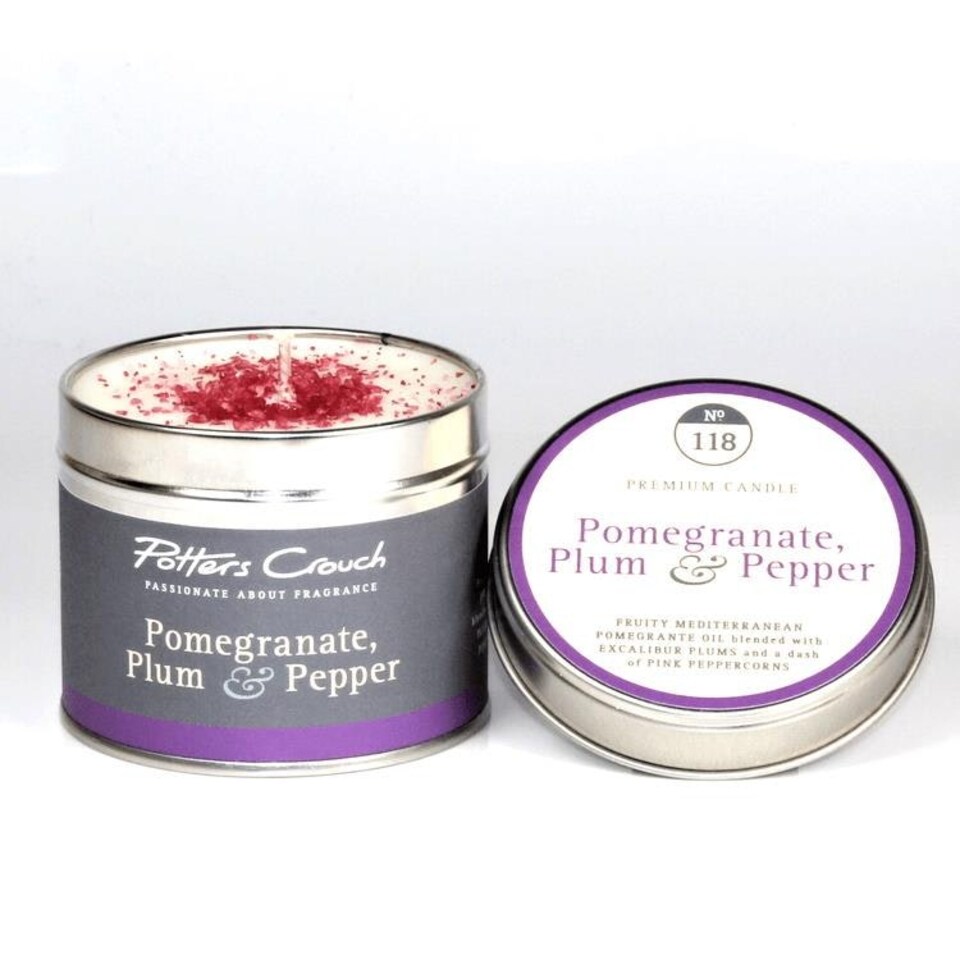 Potters Crouch Scented Candle in Tin - Pomegranate, Plum & Pepper N/A