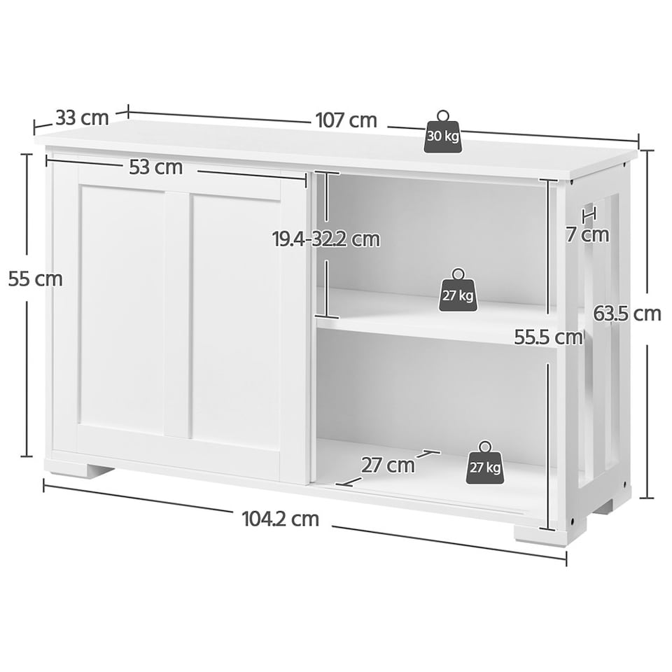 image 1 of Yaheetech Multipurpose Home Cupboard with Sliding Door