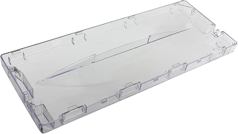 image 1 of SPARES2GO Plastic Drawer Flap Front Handle for Indesit CA55 CAA55 Series Fridge Freezer (Pack of 2)