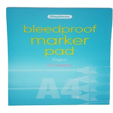 Stephens Bleedproof Marker Pad 70gsm, 50 Sheets, White, A4