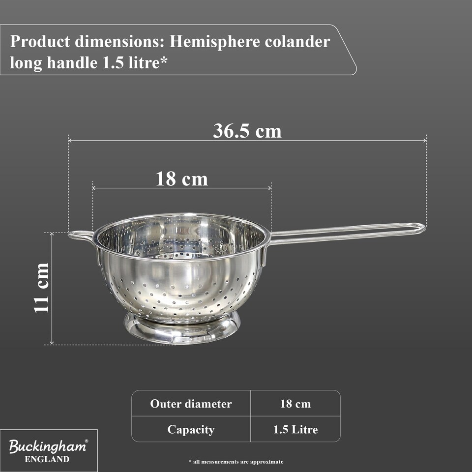 image 1 of Buckingham Colander / Strainer Hemisphere Stainless Steel Base 18 cm.