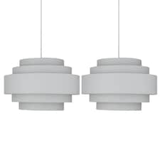 Pair of Light Grey 5 Tier Light Shades | Grey | Large | 2