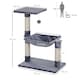 image 4 of PawHut Cat Tree Scratch Post with Bed Hammock Sisal for Indoor Cats Grey