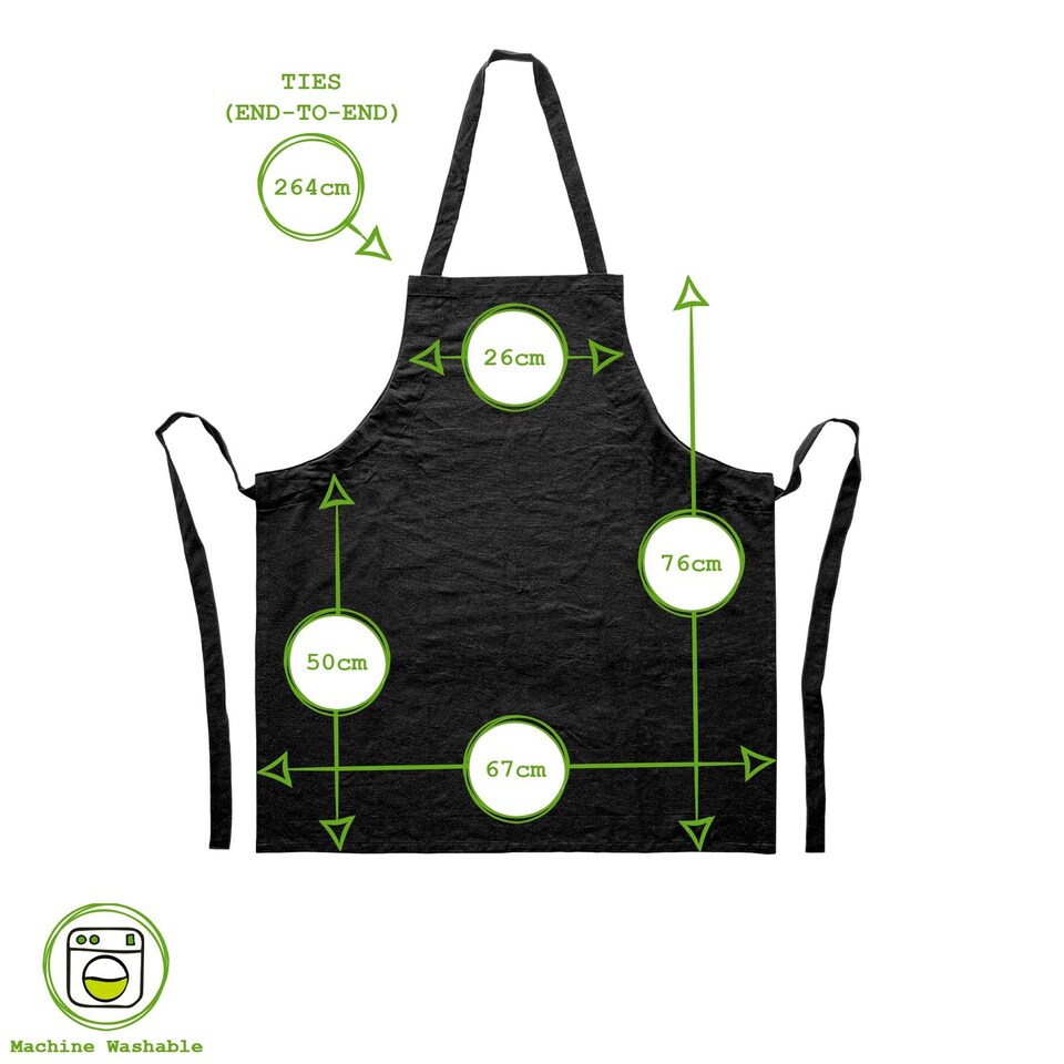 image 1 of Nicola Spring Cotton Kitchen Bib Aprons - One Size - Black - Pack of 12