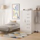 image 2 of Holborn 5 Drawer 1 Door Childrens Wardrobe in White Gloss & White (Ready Assembled) | White | White Gloss & White