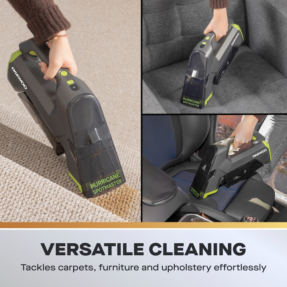 image 1 of Daewoo Hurricane Spot Master Cordless Carpet & Upholstery Cleaner 10.8V USB-C